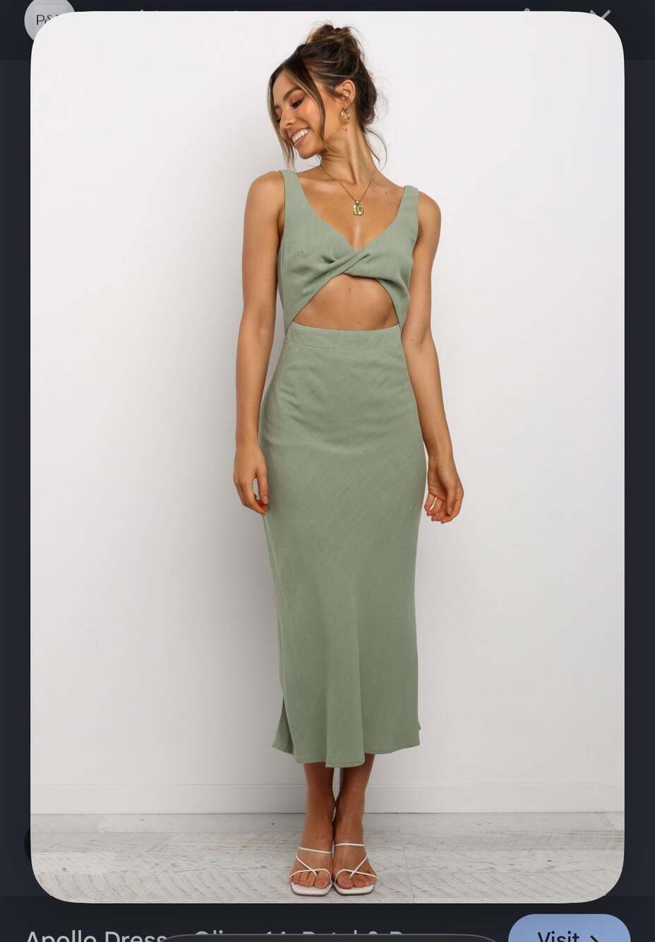 NWT Apollo Dress - Olive Size 6 Linen blend boho granola
